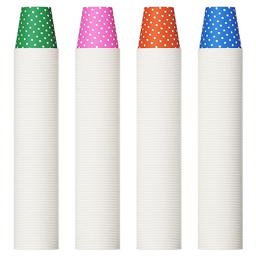 600 Pack 3 oz Paper Cups for Bathroom Small Mouthwash Cups Disposable Mini Bathroom Cups Cold Beverage Drinking Cup for Water Coolers Party Home and OfficeDots